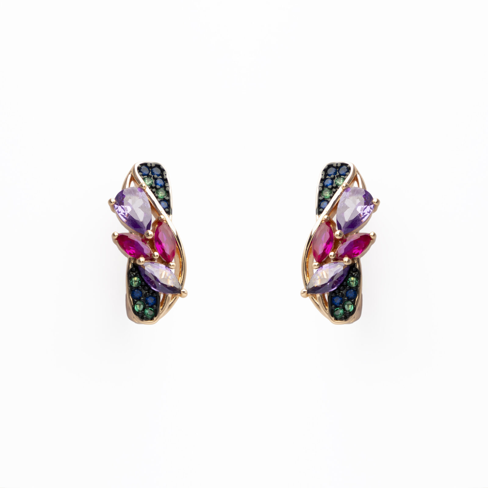 Apzeltīti auskari ar kristāliem “Nuance”