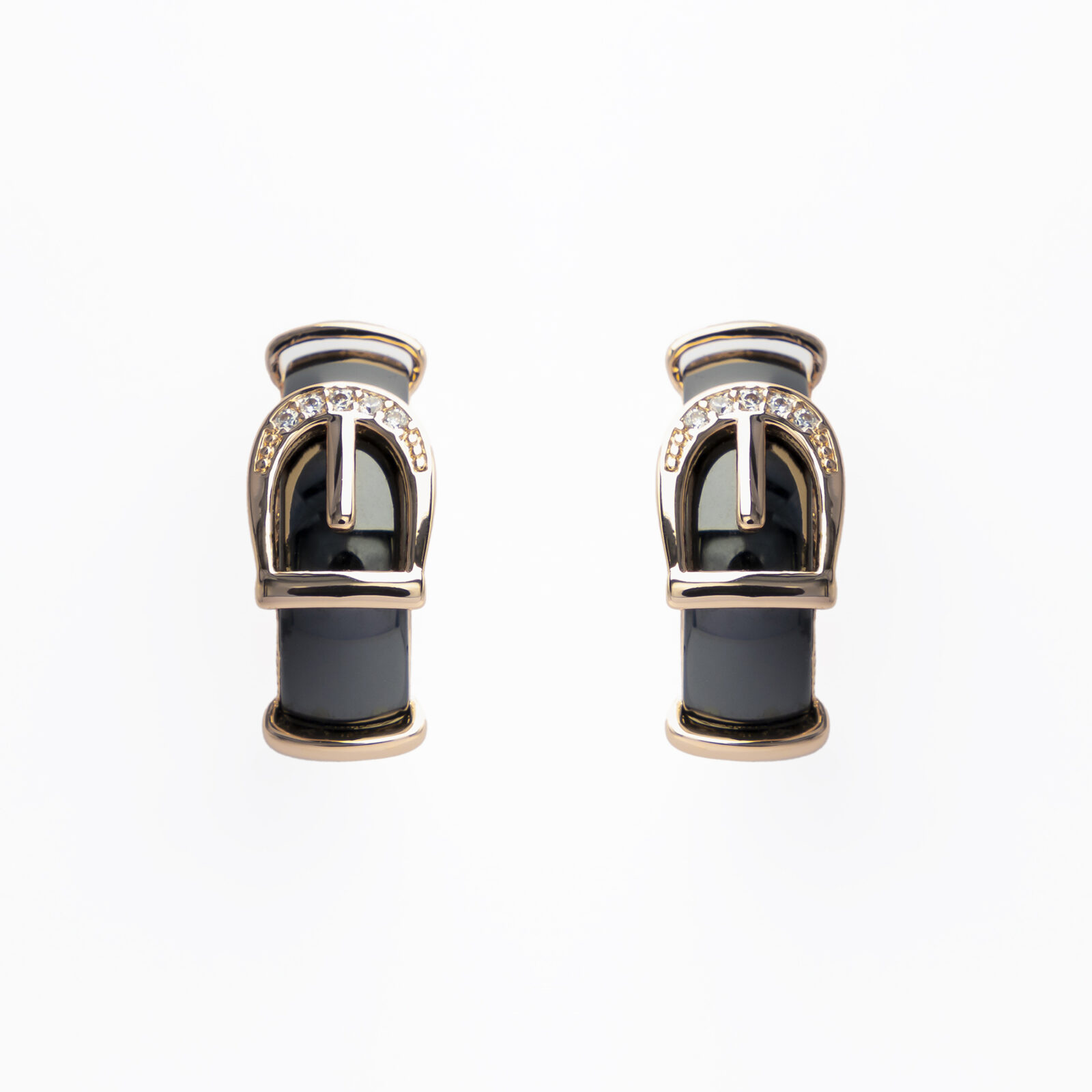 Apzeltīti auskari “Noir Étrier”