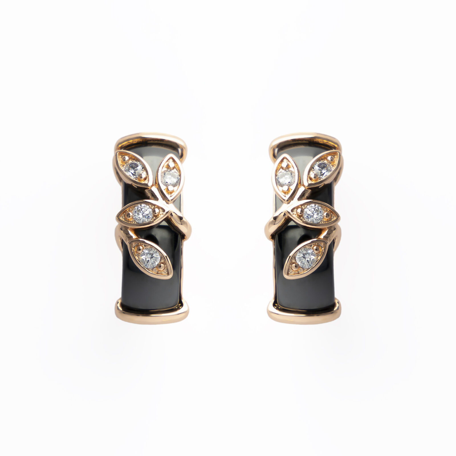 Apzeltīti auskari “Noir Vigne”