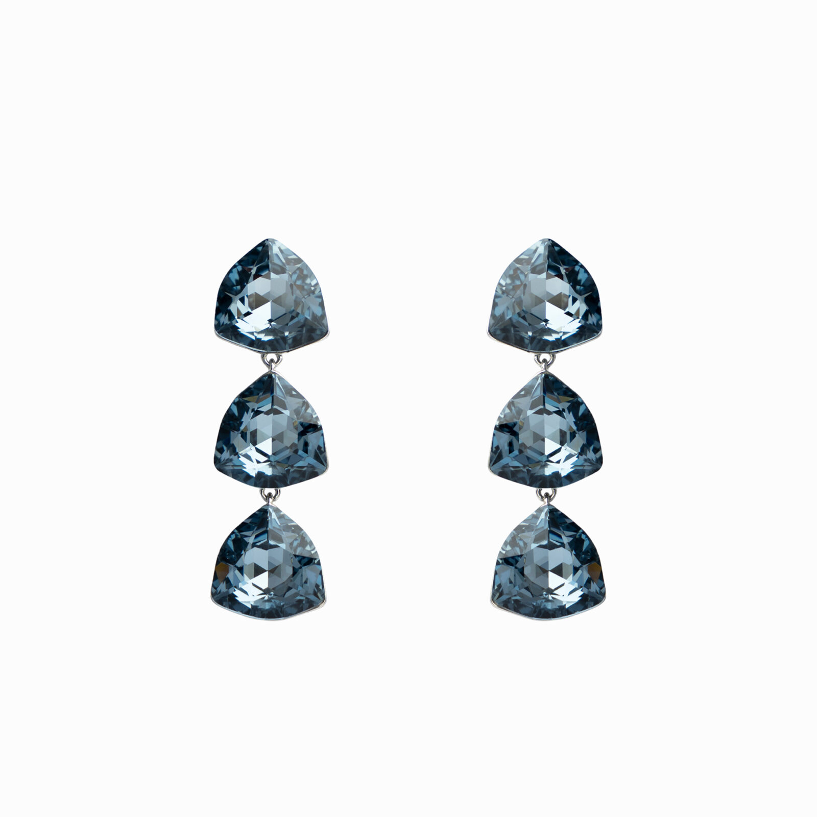 Trīsstūra kristālu auskari “Triora”